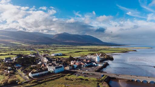 scenic view of Blennerville windmill on The Dingle peninsula in County Kerry, Ireland. High quality photo