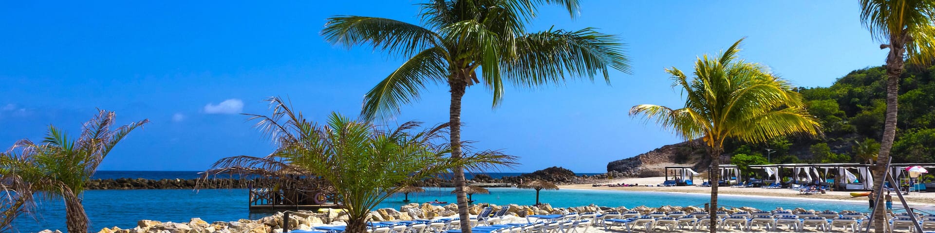 The white sand at sunny day on beach in Haiti