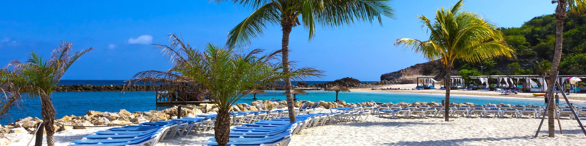 The white sand at sunny day on beach in Haiti