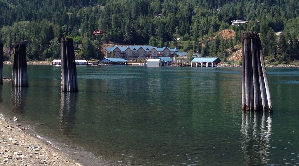 On the shores of Kalso BC. The beach is a bit rocky but there's plenty of space to relax and have a picnic on your travels. There's a small tourism BC house next to the beach along with a boat museum to visit.