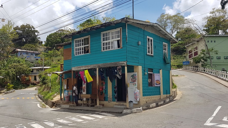 Six roads converge to this cross junction which was the site of a Cattle Mill of one of the very first Sugar Mills in Tobago.