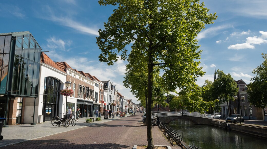 The old townhall in Oud-Beijerland Netherlands. This is the edge of the shopping center high street where the town hall known as the Oud Raadhuis in Dutch