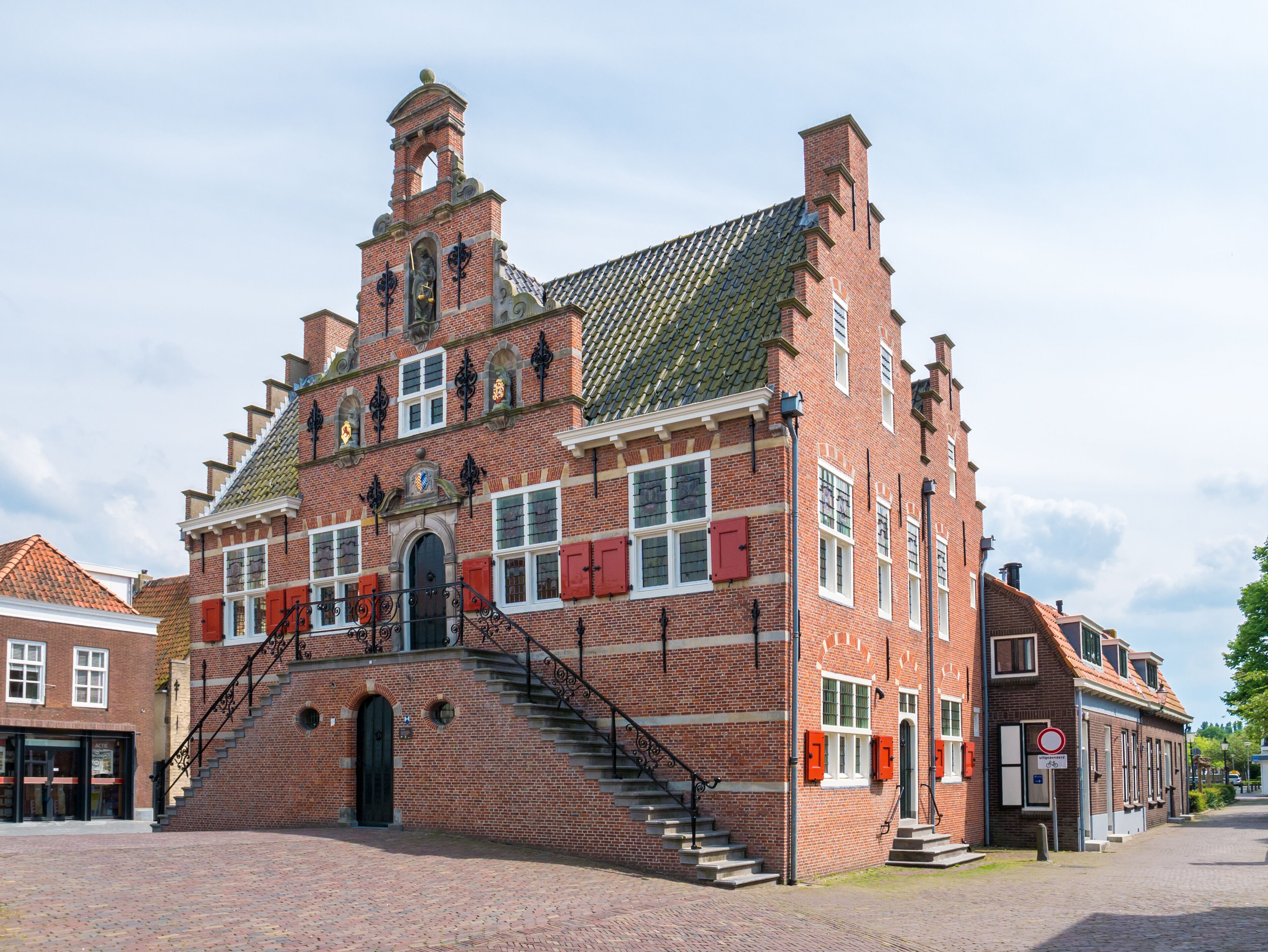 Front facade of old town hall of Oud-Beijerland, Netherlands