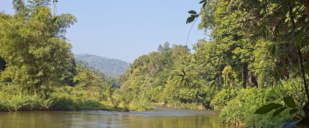 The Kelani River at Kitulgala, drains off the Horton Plains National Park, Sri Lanka.