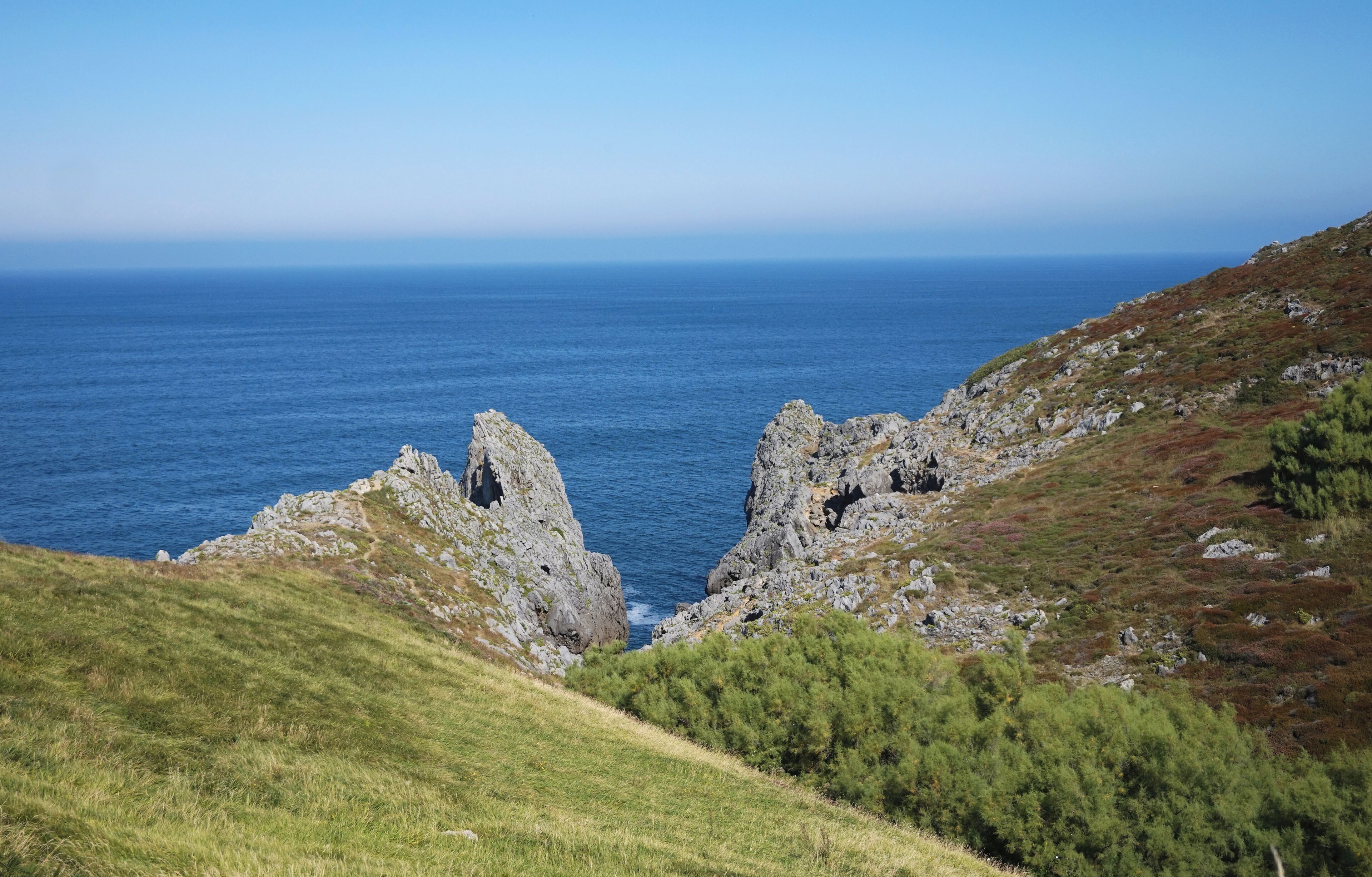 Shore of Atlantic Ocean in Bakio, Spain.