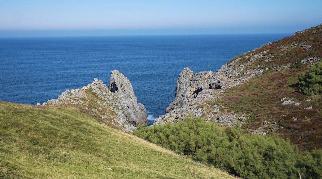 Shore of Atlantic Ocean in Bakio, Spain.