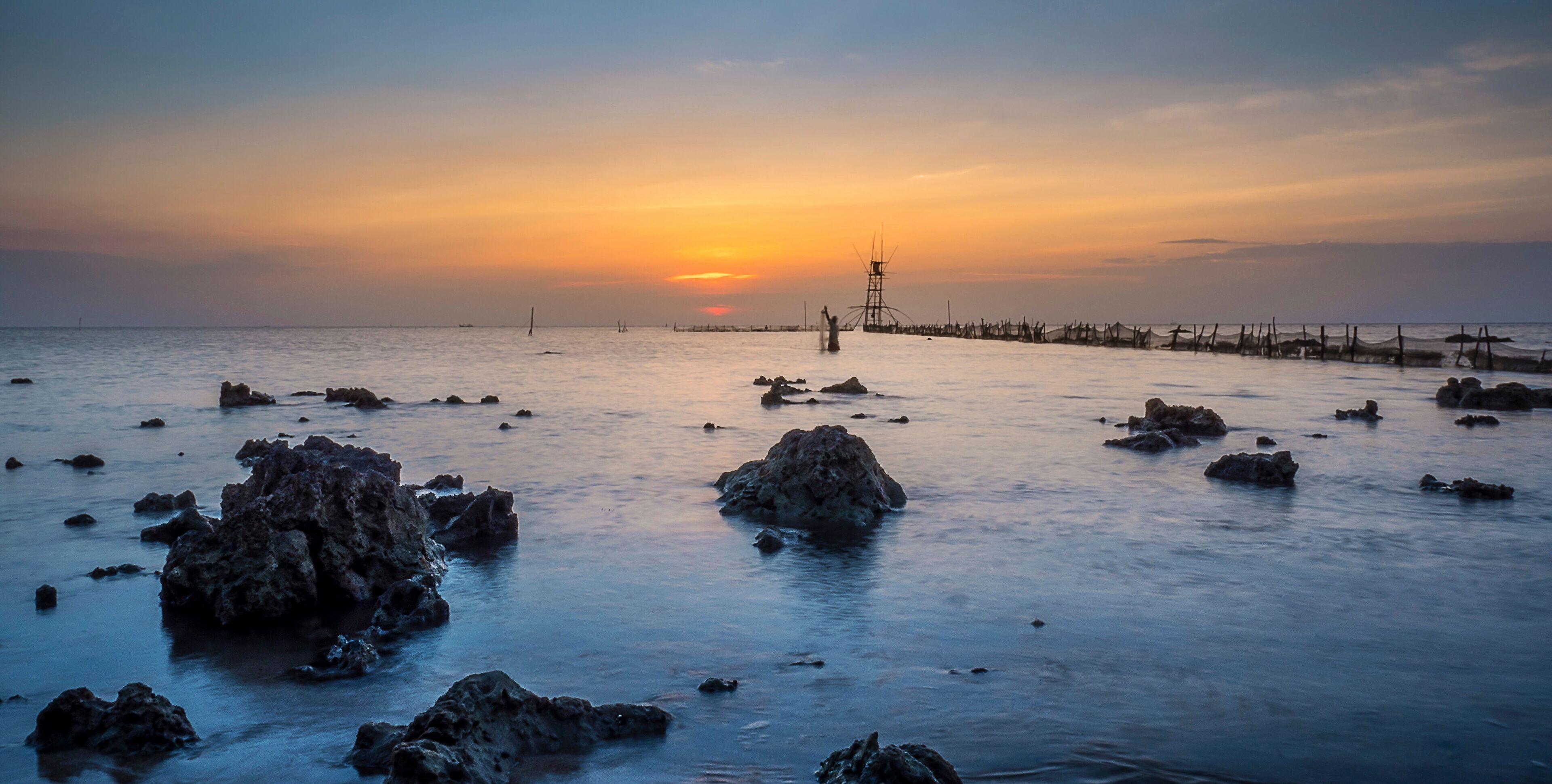 Fisherman at Teluk awur Beach, Jepara, Indonesia