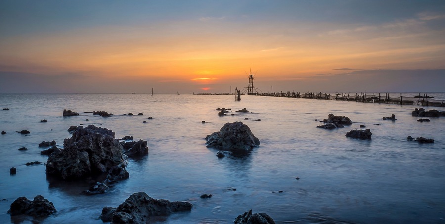 Fisherman at Teluk awur Beach, Jepara, Indonesia