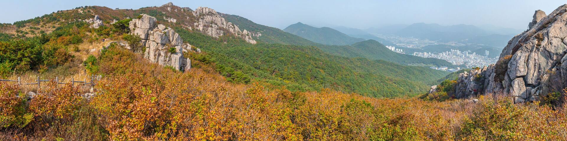 Remains of Geumjeong fortress scattered across Geumjeongsan mountain in Busan, Republic of Korea