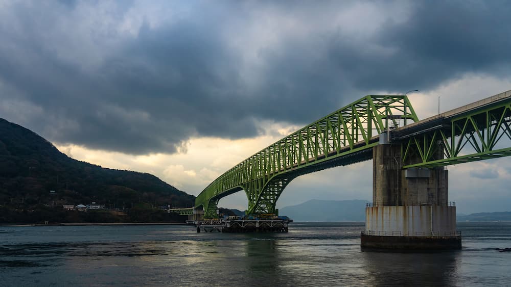 Oshima Bridge. A bridge connecting the main island of Japan Honshu and Suo-Oshima island in Yamaguchi Prefecture