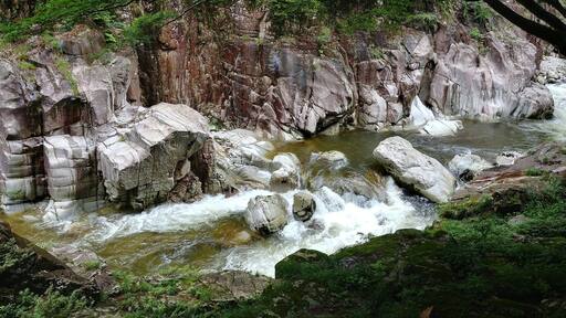 Waterfalls, swimming holes, rock tunnels, stone bridges, shrines, and more. So much beauty in a spot that is accessible by public transit from Hiroshima City.
