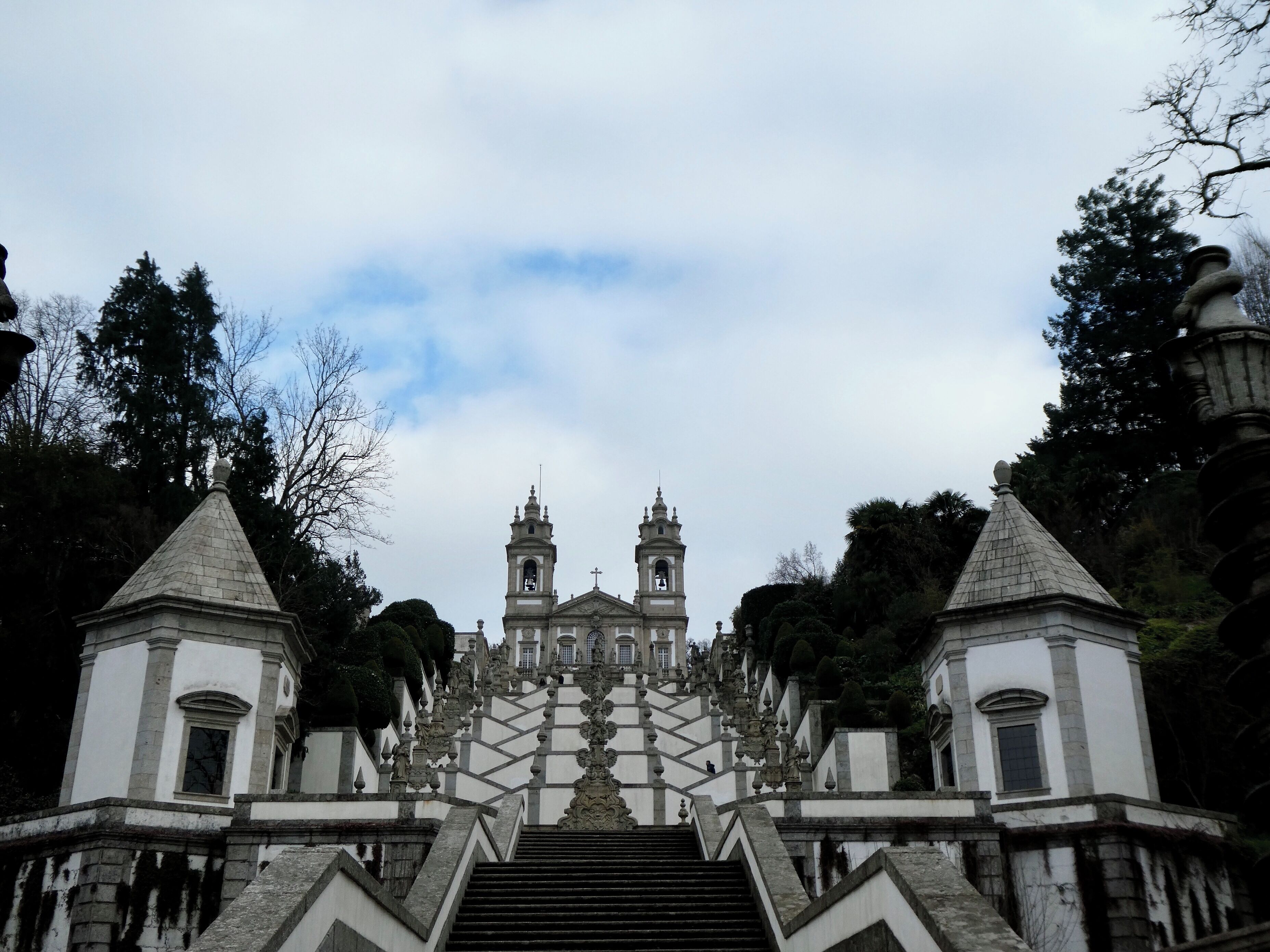 I would have loved a beautiful blue sky day, but that just didn’t happen. Still, a visit to Bom Jesus located just outside Braga, Portugal is a real treat.