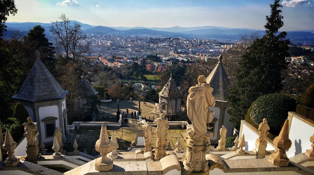 Bom Jesus do Monte is a Portuguese #sanctuary located outside the city of #Braga #Portugal. The Sanctuary is a #notable and important #tourist #attraction and #famous for the Baroque #stairway that climbs 116 meters in a zigzag #shape, dedicated to the Five Senses (Sight, Smell, Hearing, Touch, Taste). Each #sense is represented by a different #fountain. At the end of this stairway, a #Baroque #church was built around 1725. #europe #traveling #travel #travelphotography #photography #travelgram