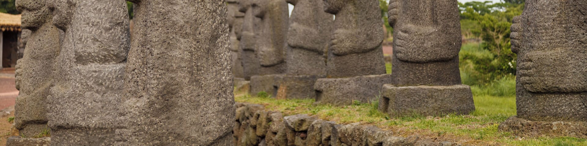 Dol hareubangs on Jeju island.