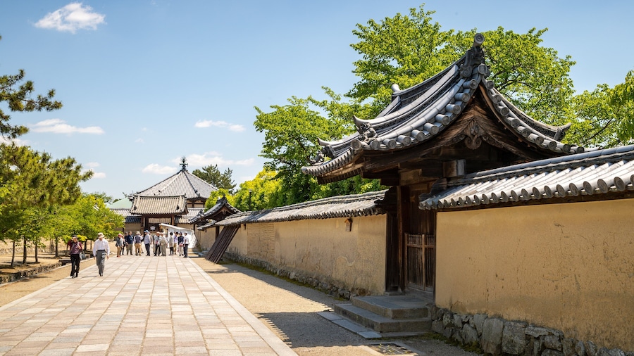 Ikaruga featuring heritage elements and street scenes