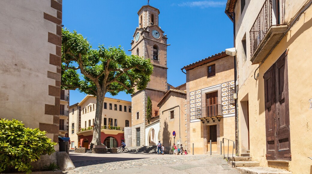 Arbucies town square, Catalonia, Spain