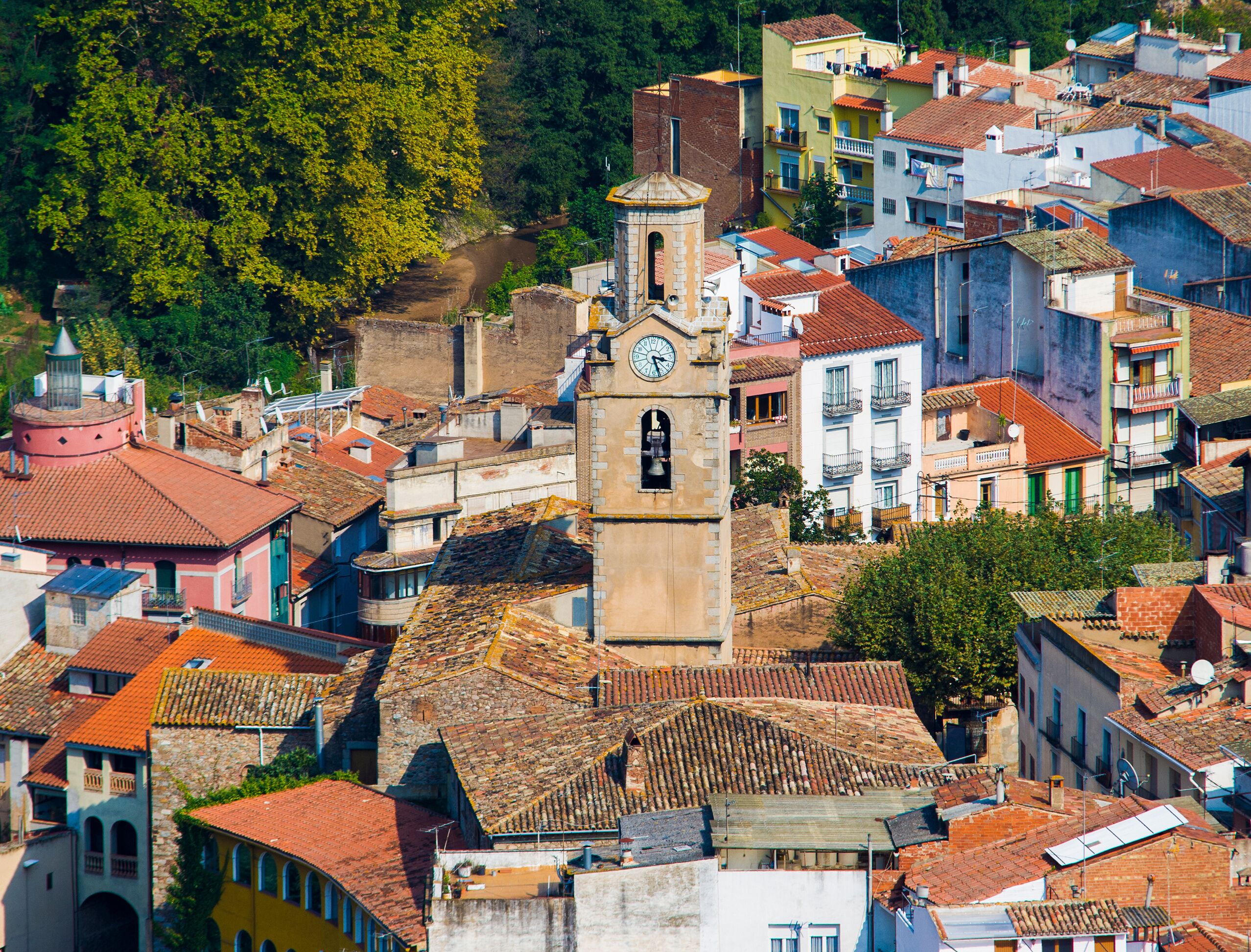 Arbucies village in Girona, Spain