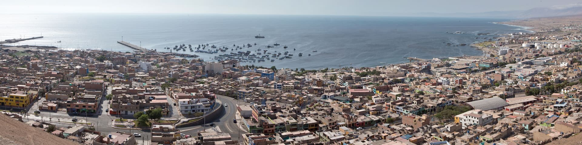 City of Ilo Peru. Coast. Ocean. Panorama. City overview. Southern Peru.
