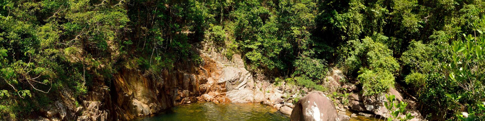 Swimming hole at Wheel of Fire falls in Eungella National Park in Australia