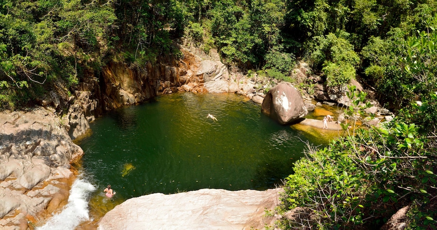 Swimming hole at Wheel of Fire falls in Eungella National Park in Australia