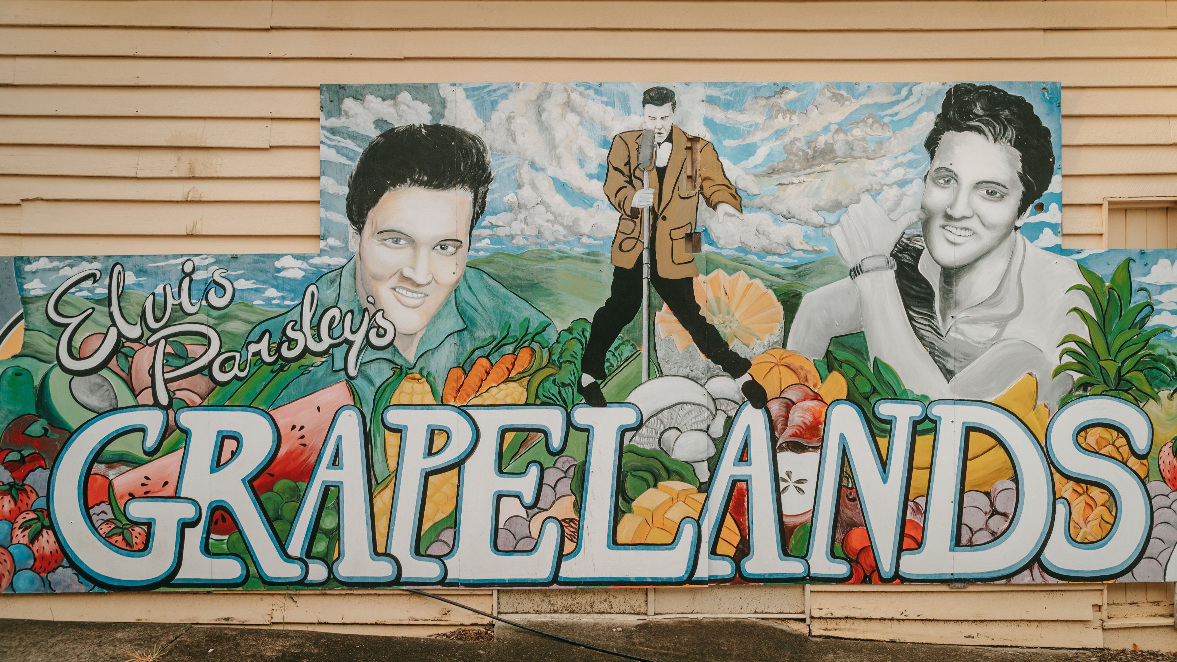 Woodford showing signage and outdoor art