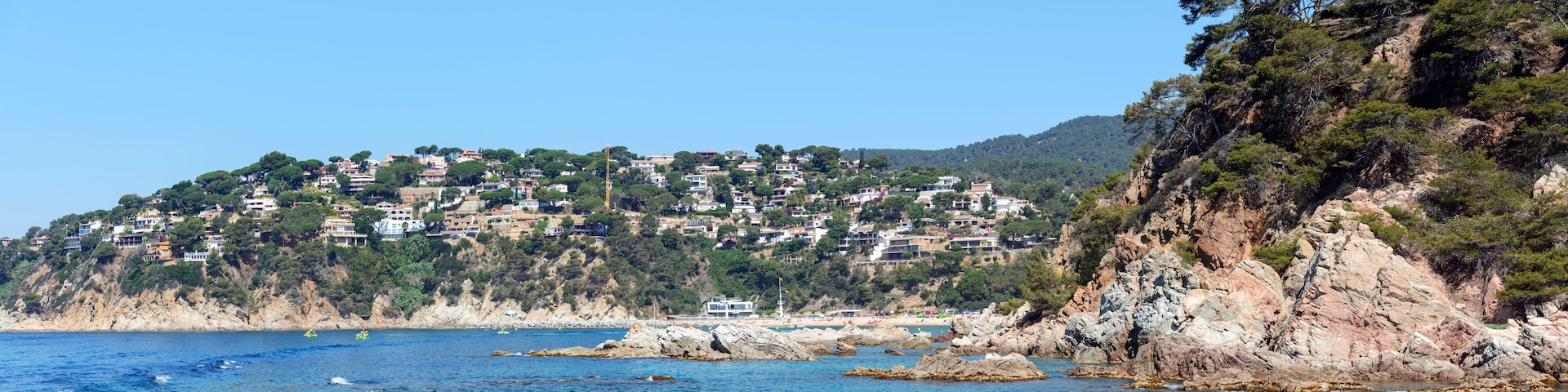 Panoramic view towards Canyelles location, Costa Brava, Catalonia.