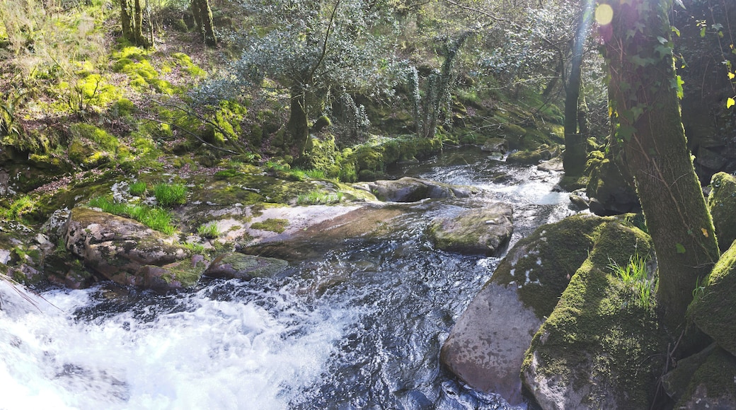 Waterfall in San Xusto river, in Lousame, Galicia, Spain.