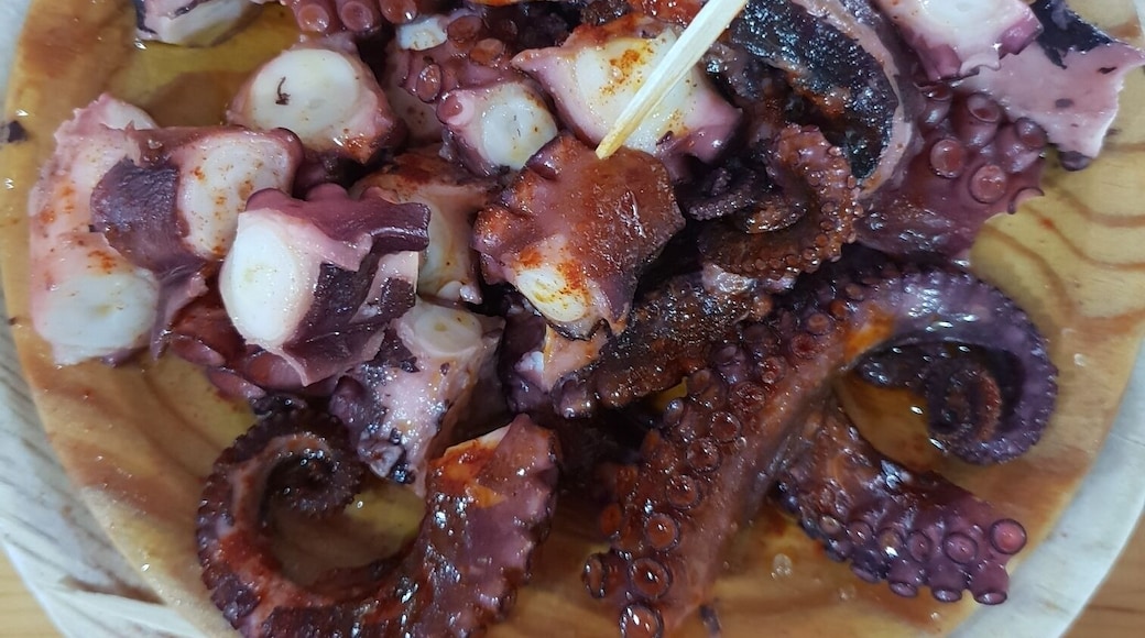 Time to sample some of the local foods!!! Octopus !!!