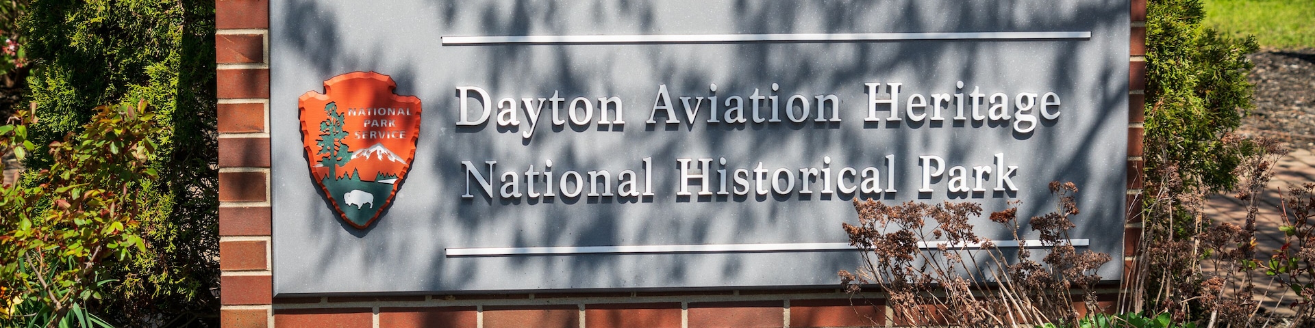 A sign for Dayton Aviation Heritage National Historical Park.
