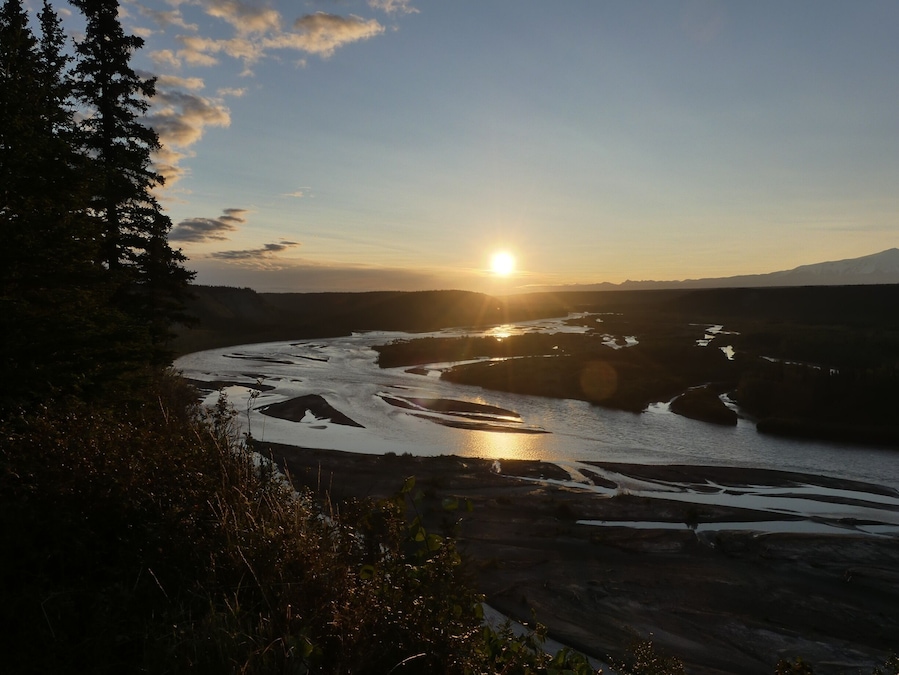 Sunrise reflection on Copper River.