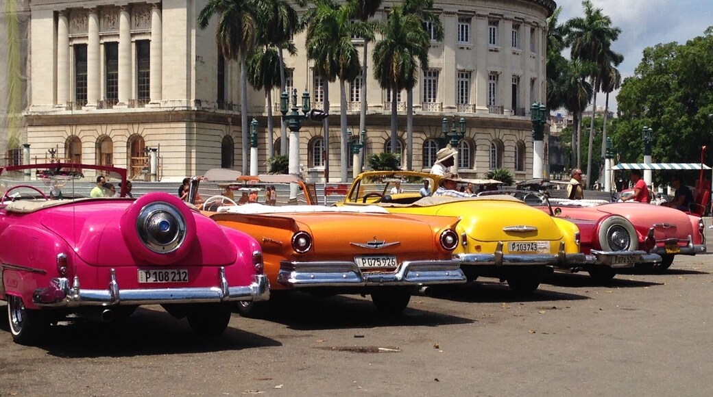 El Capitolio was the government building until the revolution. Good place to pick up a classic car for a tour of the city - not the way to get the best price for a tour but you will get a good choice of colours...!
Also a good place to get an official taxi - they are pretty beat-up Lladas but they cost half as much!