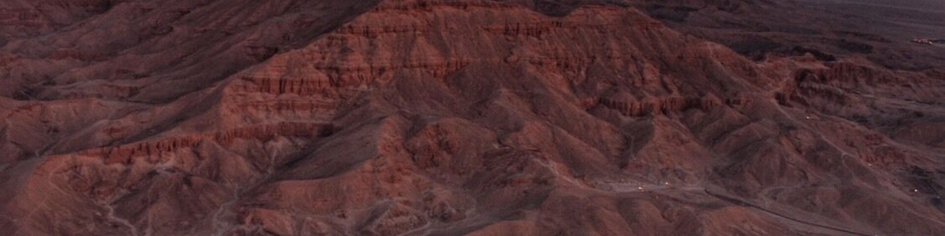 Sunrise aerial view of Luxor as seen from a hot air balloon