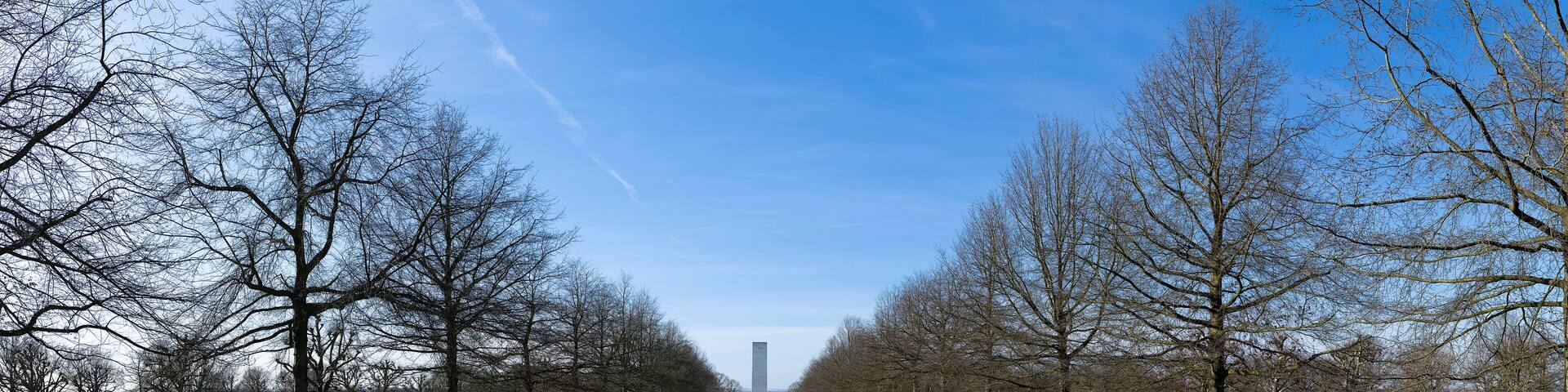 Netherlands,Limburg,Margraten, february 12 2022: Overview of the Memorial crosses and David stars tombstones at the American Cemetery and Memorial