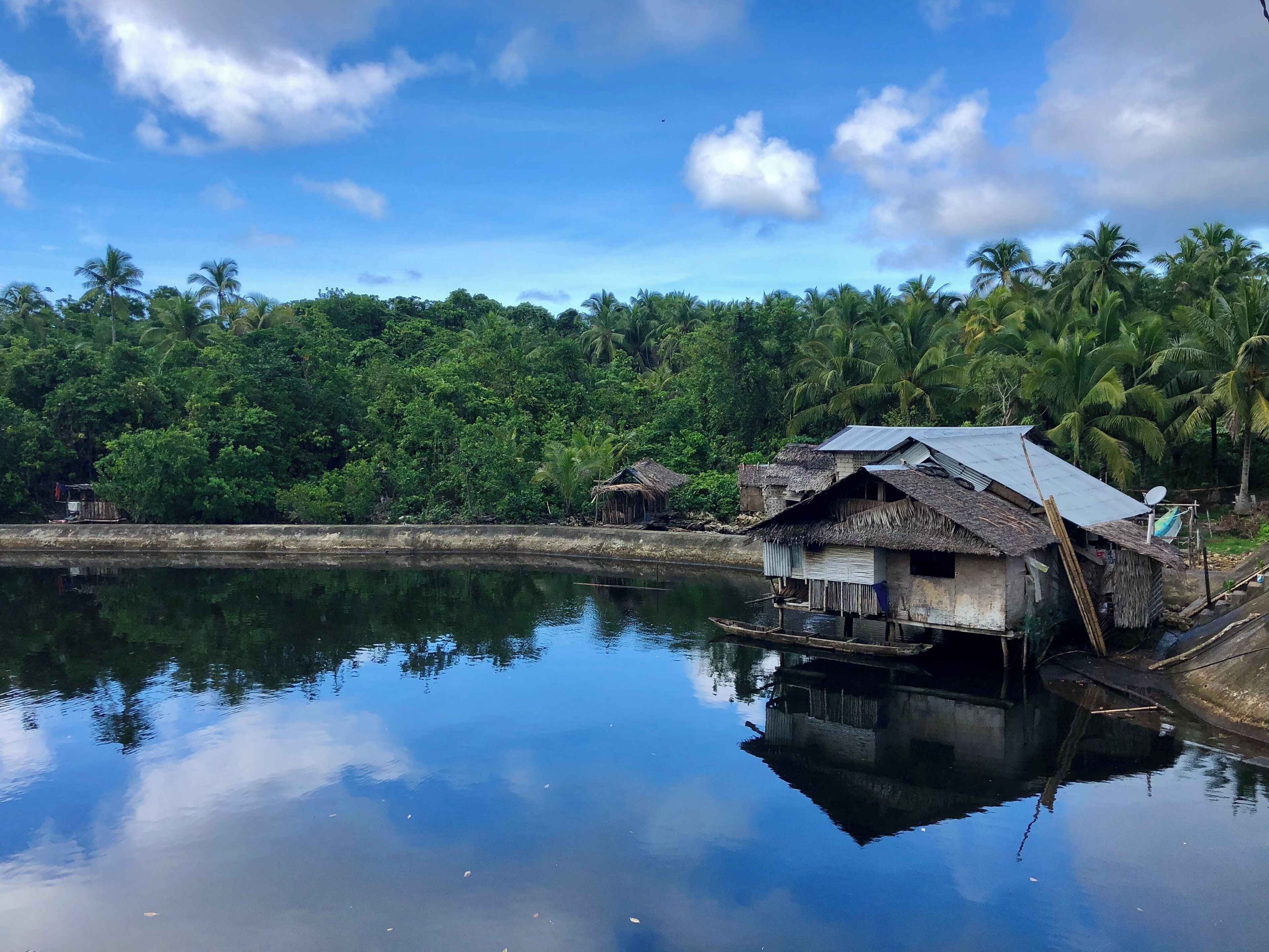 Stilts house on the river