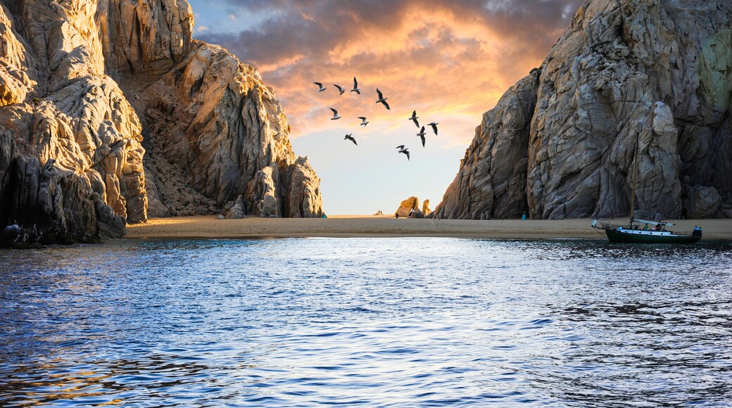 At the southernmost point of Cabo San Lucas, on Mexico's Baja California Peninsula, lies a little beach also known as Lover's Beach of Cabo San Lucas.