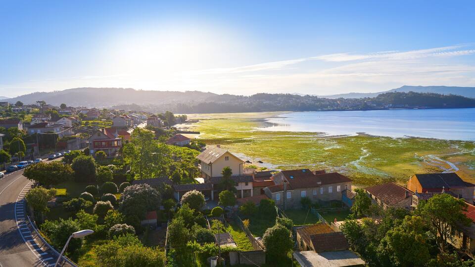Combarro village in Pontevedra at Galicia Spain