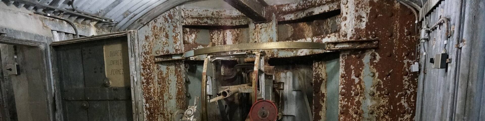 Guns inside the fort.