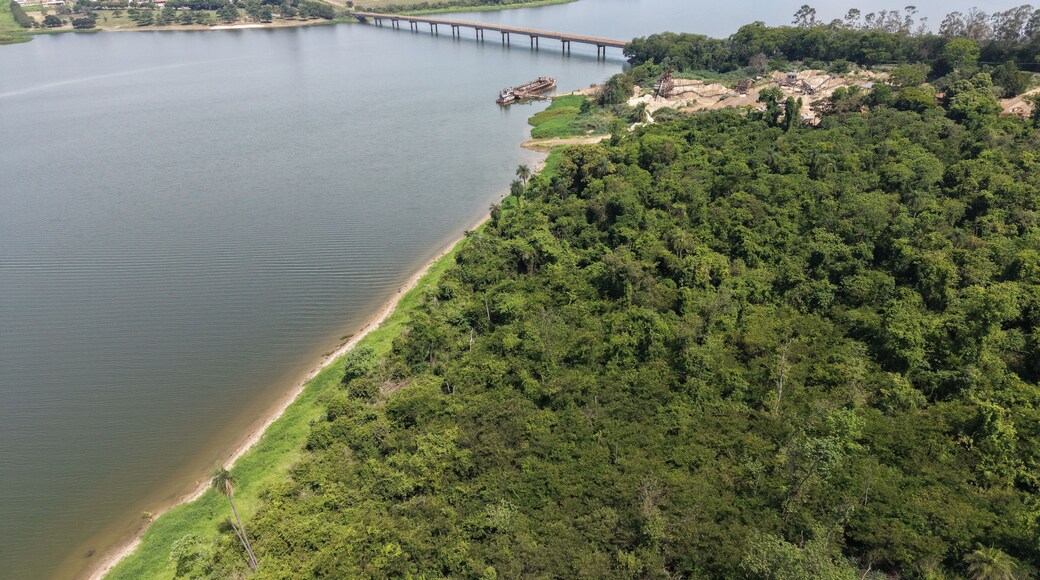 Dourado River in the interior of São Paulo state, in the interior of Brazil; the Dourado River is an extension of the Tietê River.