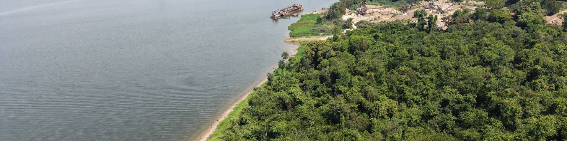 Dourado River in the interior of São Paulo state, in the interior of Brazil; the Dourado River is an extension of the Tietê River.