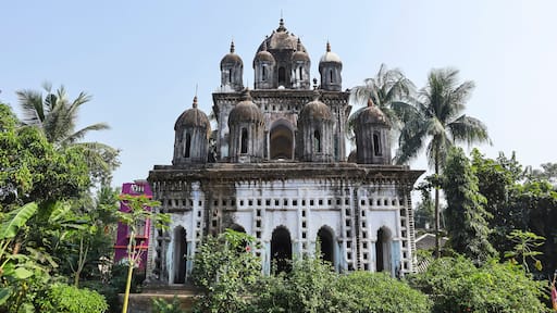 Detailed view of brick carvings on the Lord Shiva Temple in the Nibia Kheda group of temples, Nibia Khera, Kanpur, Uttar Pradesh, India.