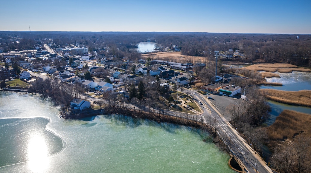 Aerial Drone of Matawan New Jersey in the Winter