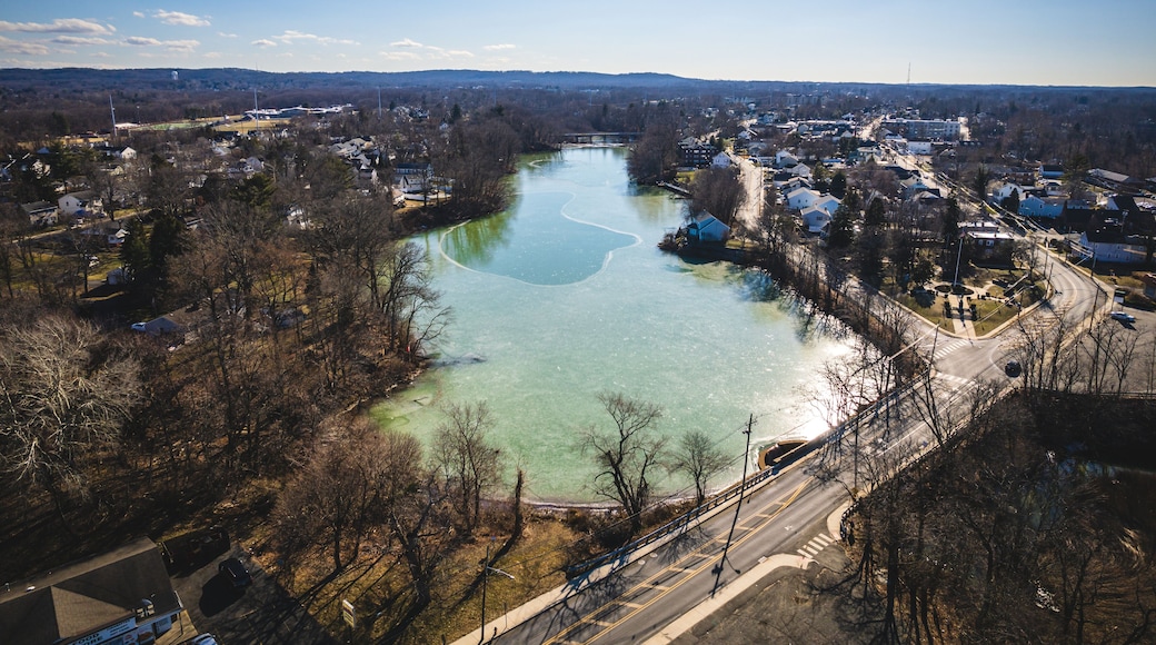Aerial Drone of Matawan New Jersey in the Winter