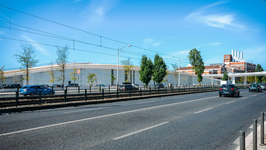 Aveninda Brasil with MAAT - Museum of Art, Architecture and Technology in background - Lisbon, Portugal