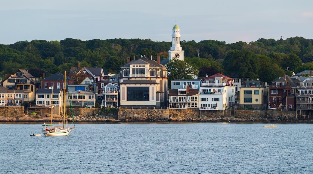 Rockport showing sailing and a coastal town