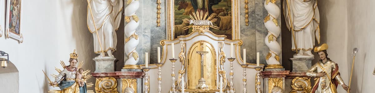 Main altar in the church of St. Wendelinus in Bramberg near Ebern