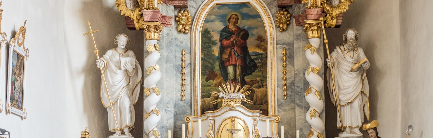 Main altar in the church of St. Wendelinus in Bramberg near Ebern