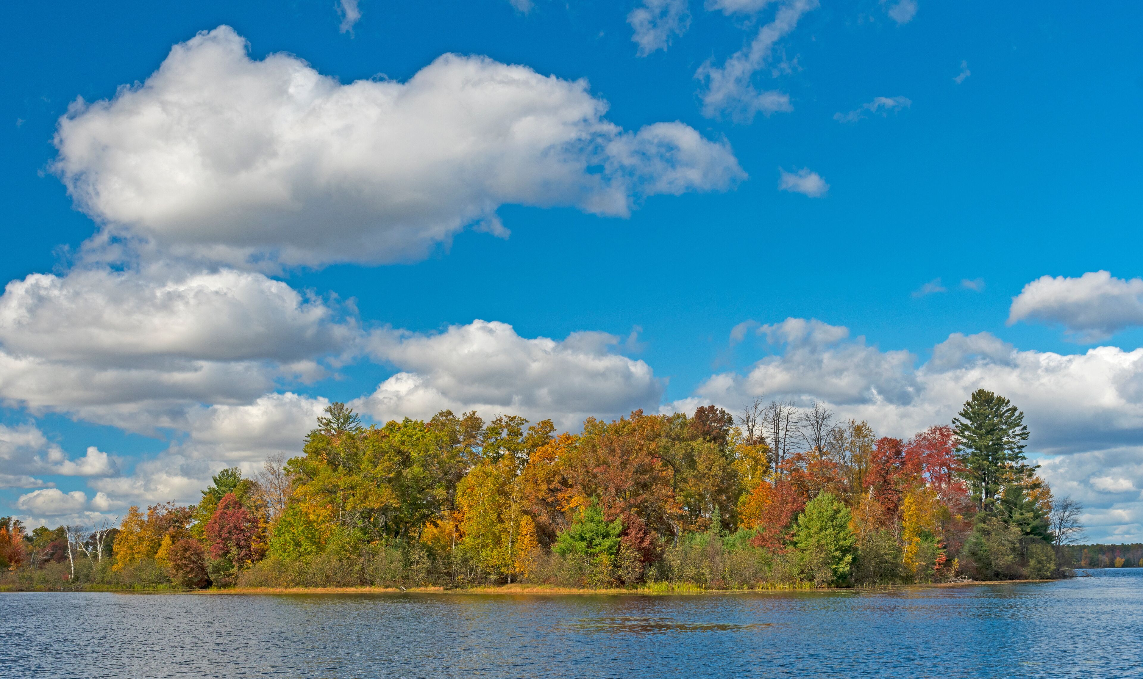 Puffy Clouds on a Sunny Autumn Day