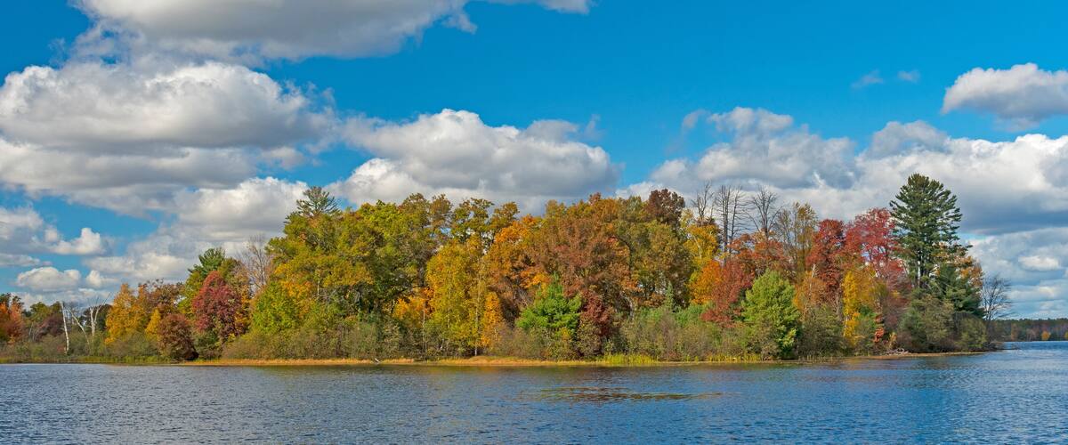 Puffy Clouds on a Sunny Autumn Day