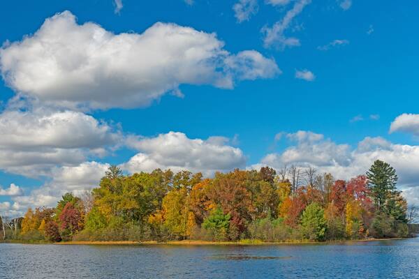 Puffy Clouds on a Sunny Autumn Day