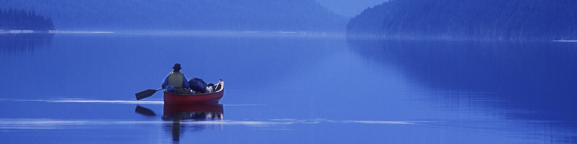 Canoeing the Bowron Lakes, British Columbia, Canada.